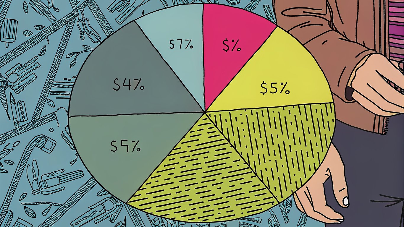 Pie chart illustrating the four main cost categories for a heat pump: appliance, installation, accessories, and annual maintenance.