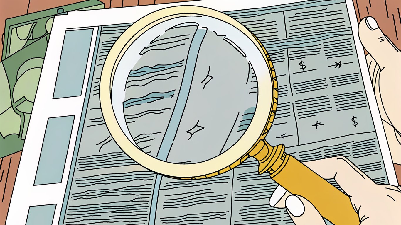 Illustration of a detailed financial quote with a magnifying glass, symbolizing price transparency.