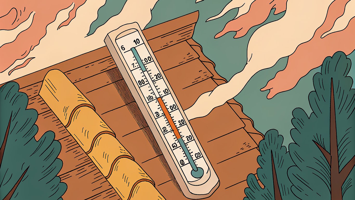 A visual representation of a thermometer with a corresponding graph showing how heat pump efficiency (COP/HSPF) changes with outdoor temperature.
