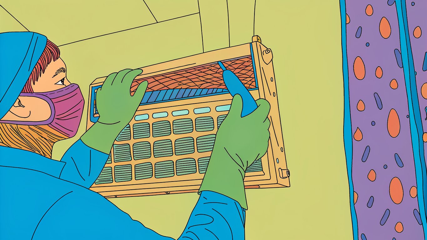 Person cleaning a heat pump air filter, symbolizing routine owner maintenance.