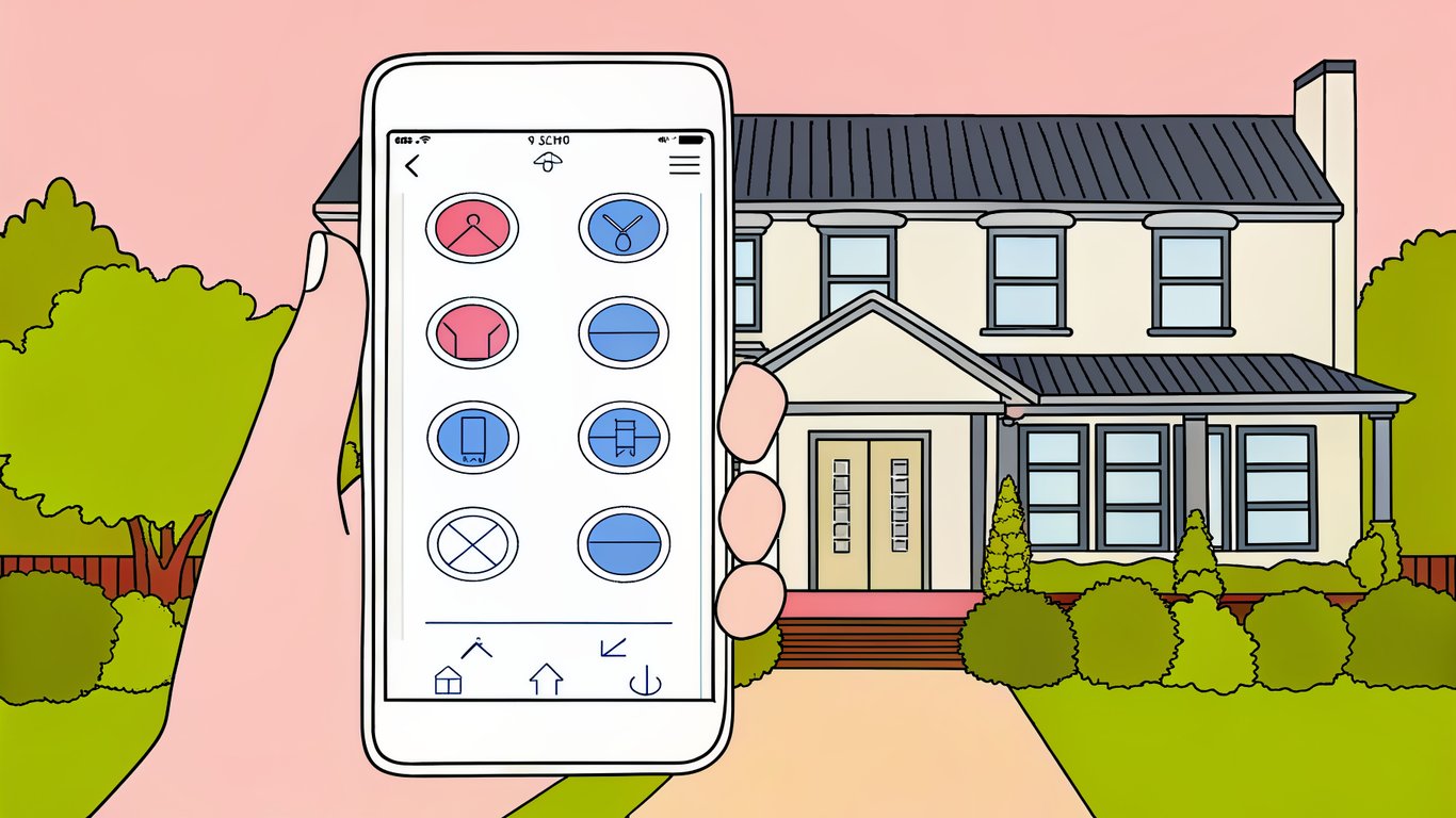 Smartphone interface controlling a smart home heat pump system with multi-zone temperature settings.