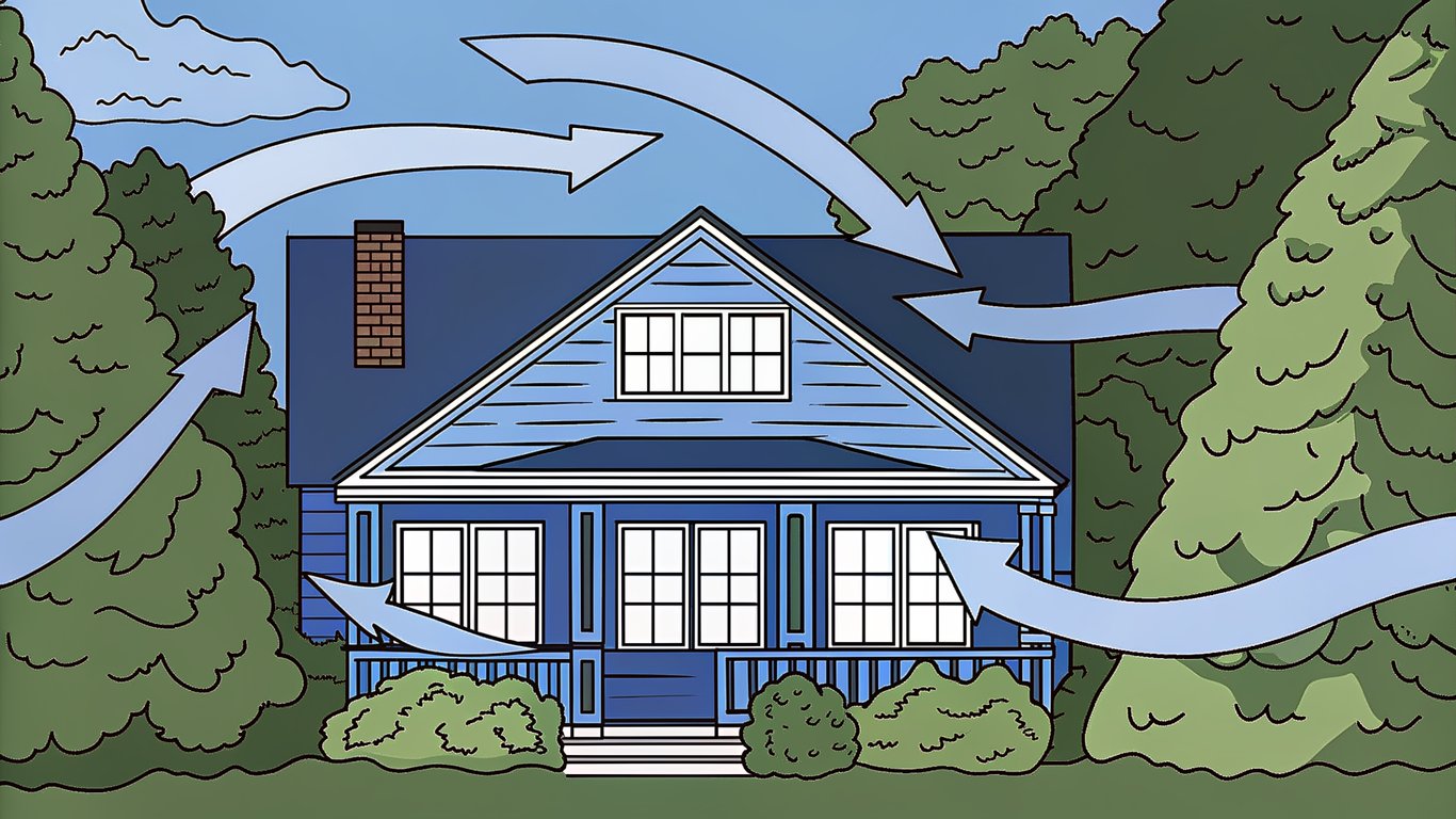 Diagram illustrating a heat pump transferring heat from outside to inside a home.