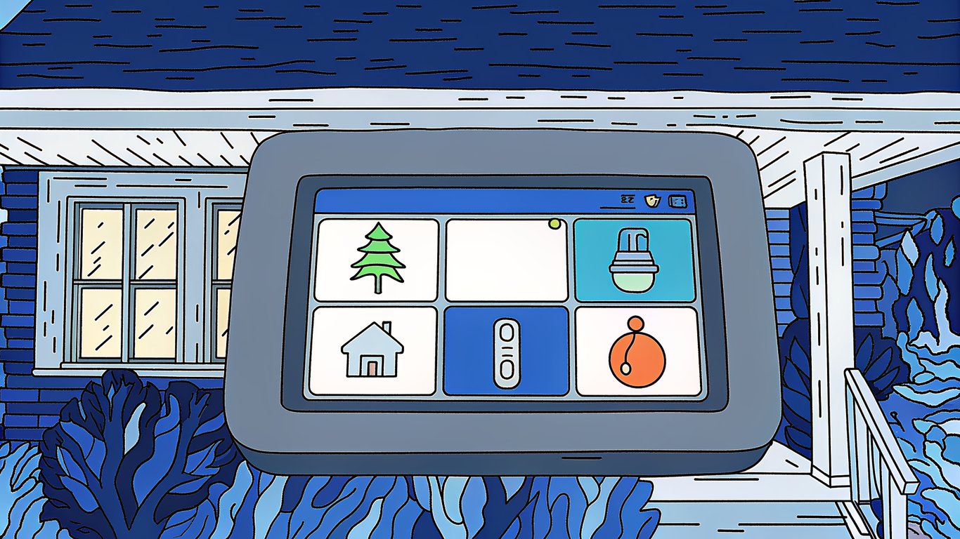 Smart thermostat automatically switching between heat pump and furnace based on outdoor temperature.